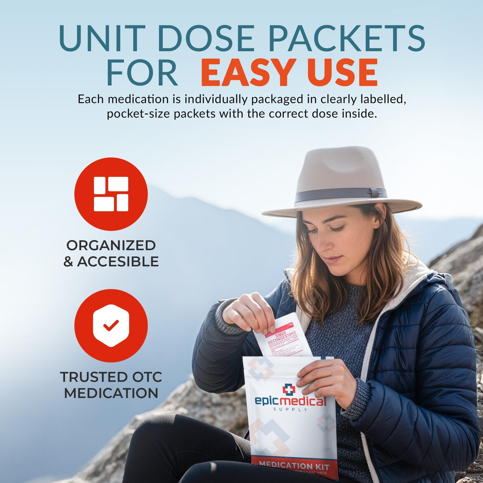 First Aid Kit Medication Refill – 28Count Unit Dose Packets – Emergency Medic…