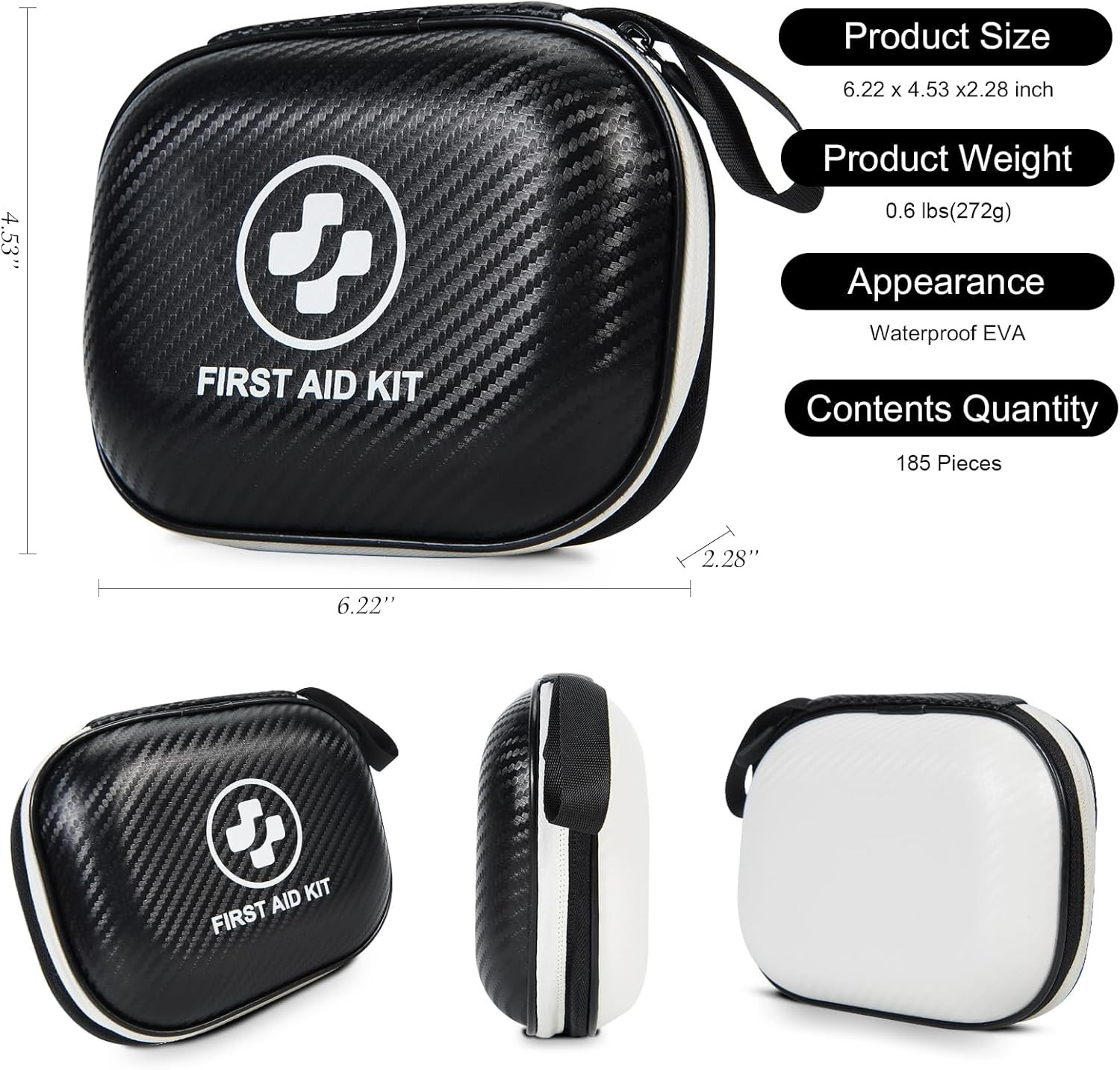 Small First Aid Kit – 185 Pieces Waterproof Emergency Kit for Home, Car, Travel,