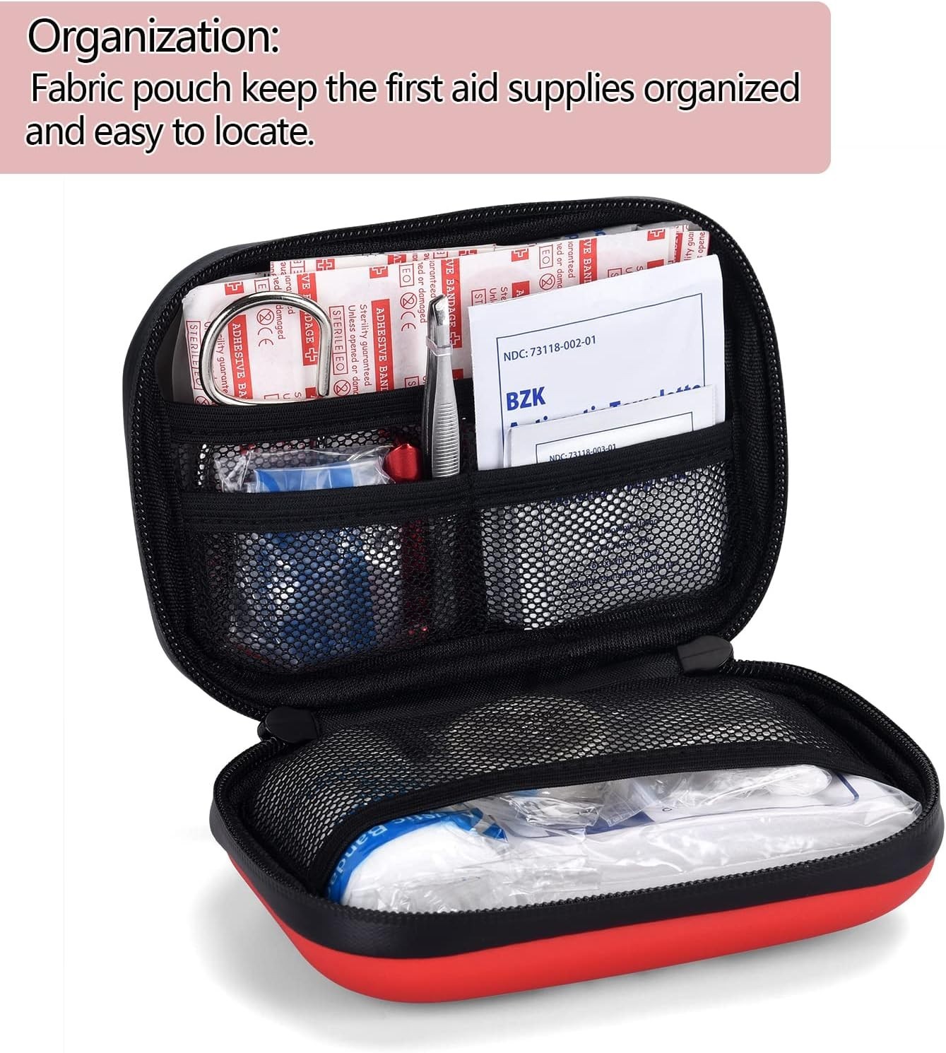 Mini First Aid Kit -Small Waterproof Hard Shell Medical Kit with Compartments…