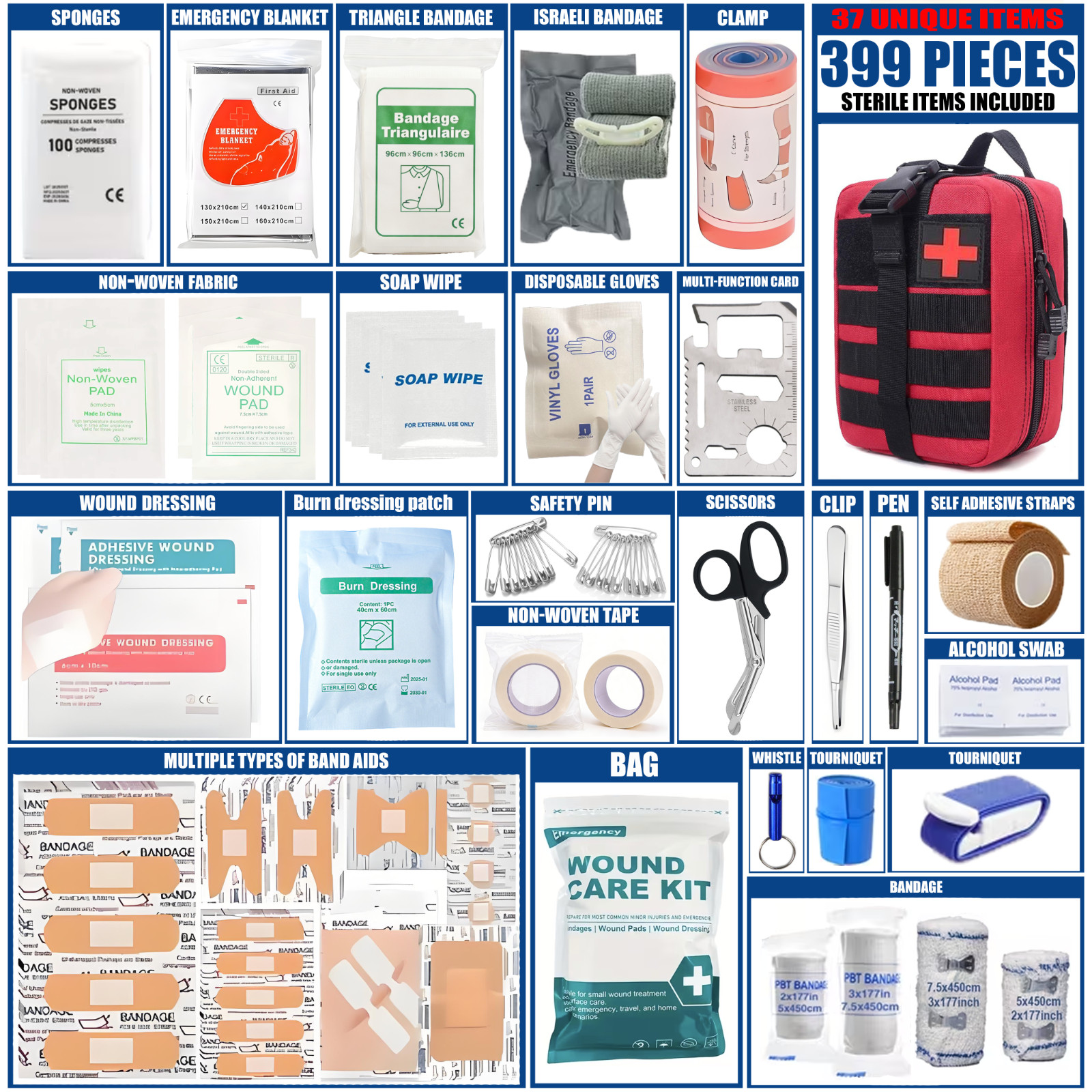 Military Tactical IFAK Trauma Bag First Aid Kit Survival Emergency Camping Medic