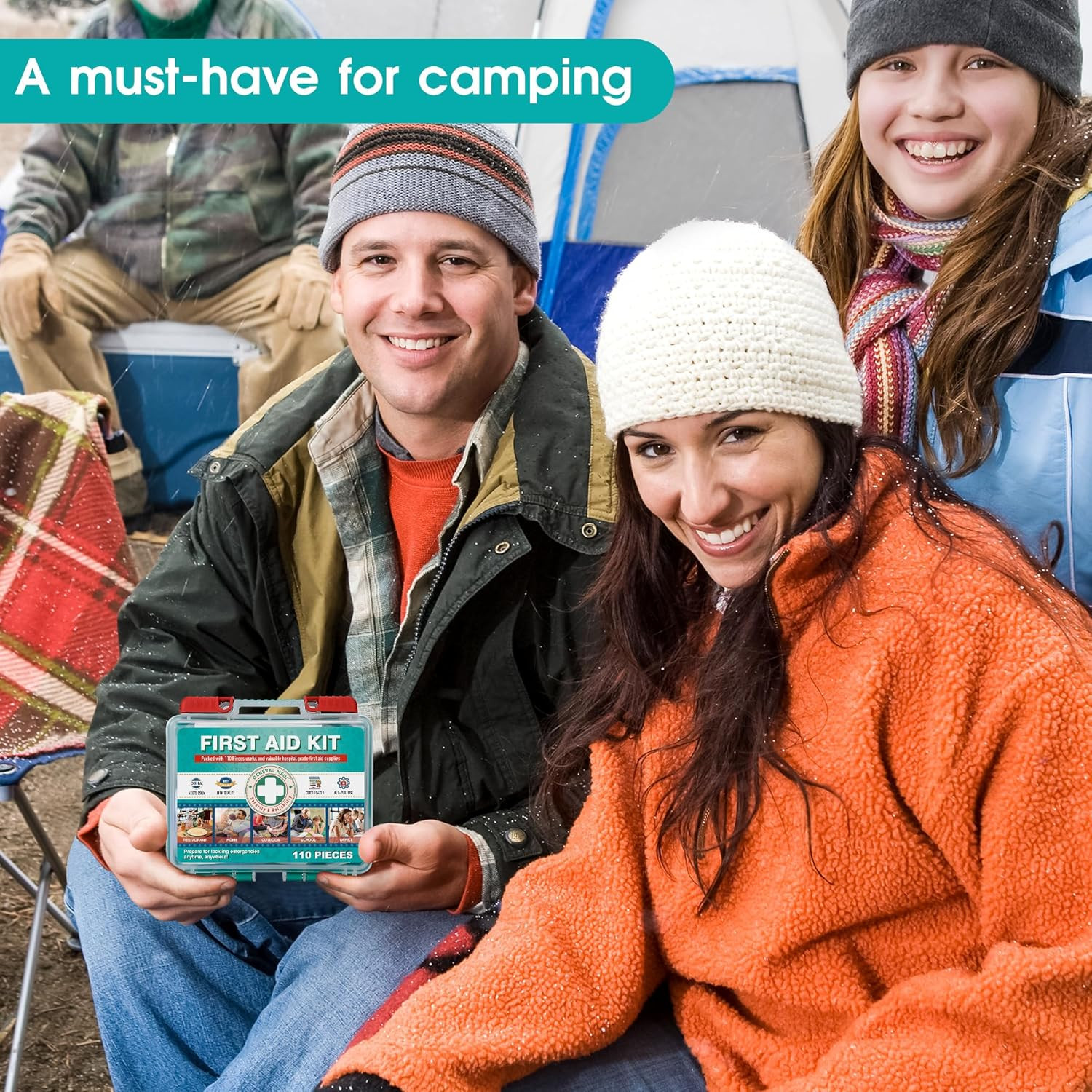 General Medi 110 Pieces Small First Aid Kit – Hardcase First Aid Box – Contains