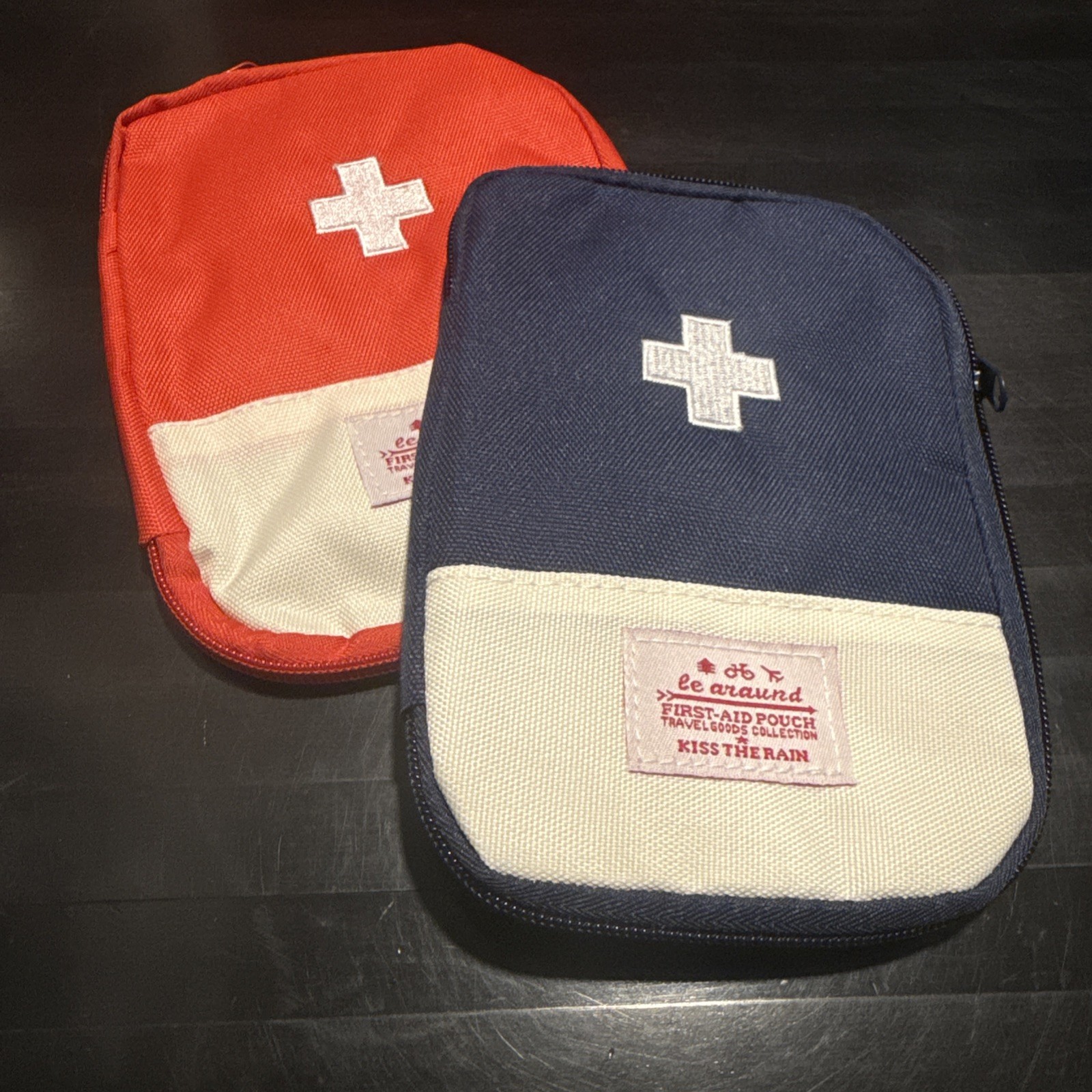 Storage Bag Travel Size First Aid Pouch Outdoor First Medical Bag 2pack Red-Blue