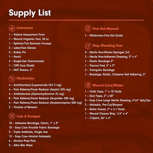 Sportsman Series Medical Kit – 400 – First Aid Kit for One Size Red/Black
