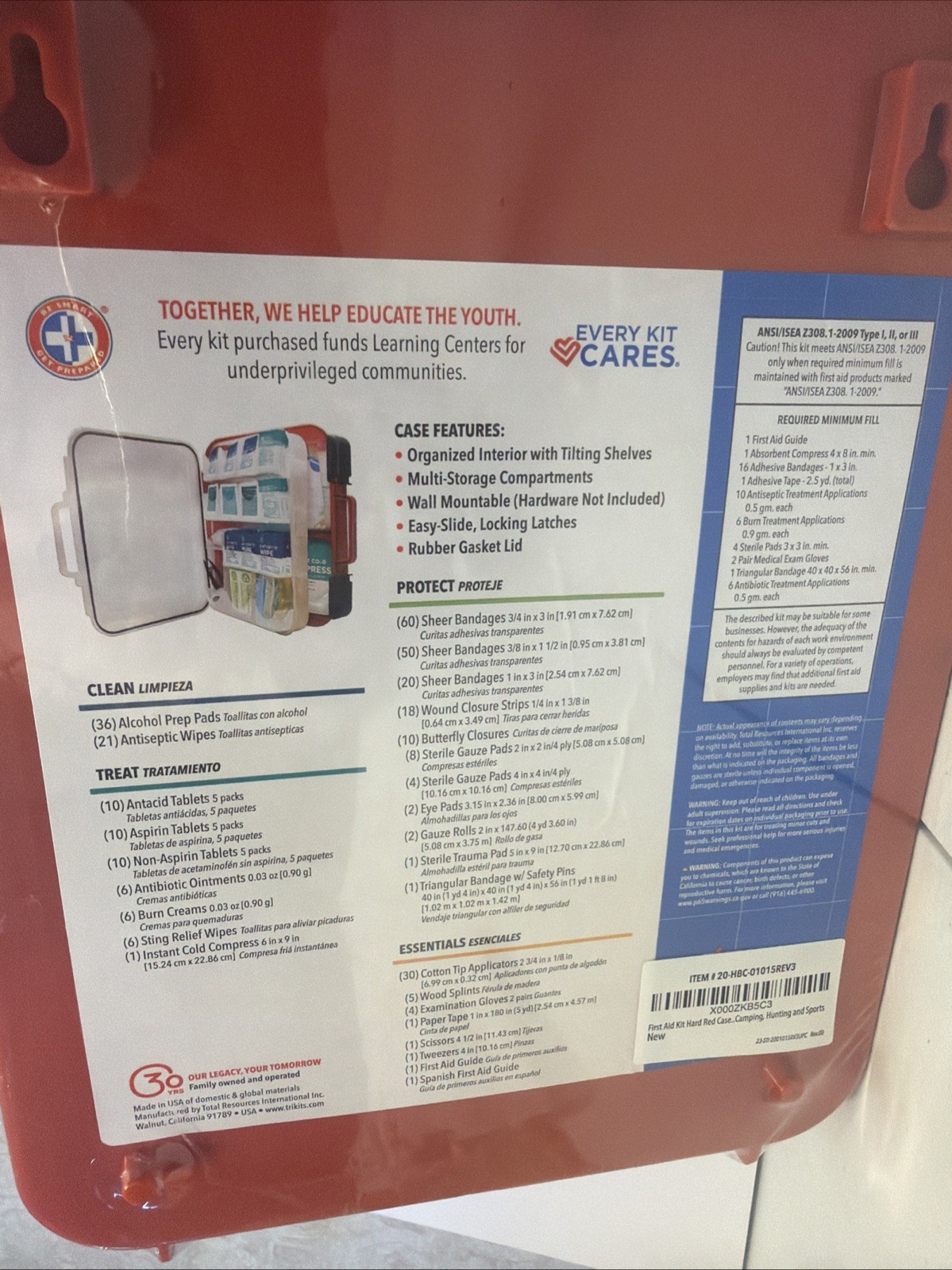 Be Smart Get Prepared 326pc OSHA ANSI 100 Person First Aid Kit Case NEW