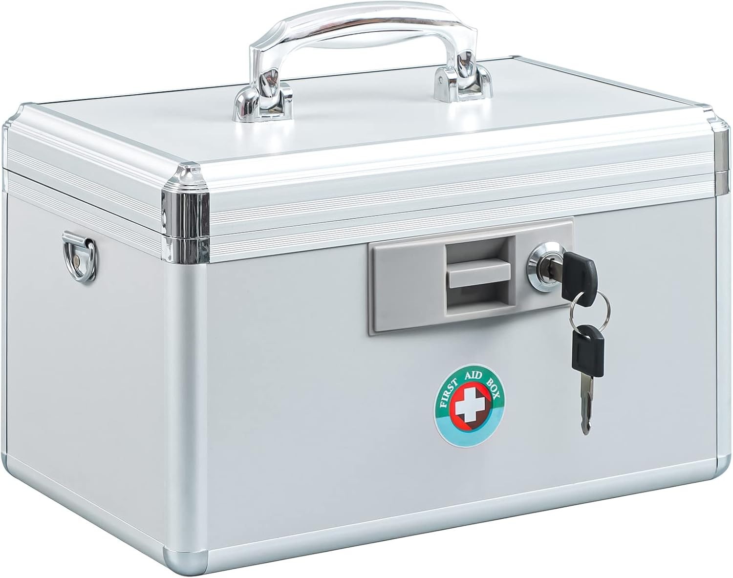 KYODOLED Locking Key Medicine Box,First Aid Key Safe Box 12.2" x 7.8" x 8.2"