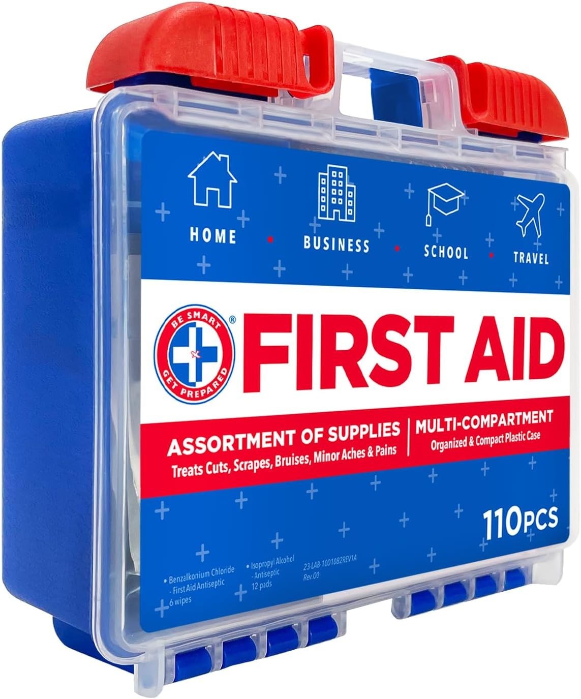 Be Smart Get Prepared 110 Pc First Aid Kit: Clean, Treat, Protect Minor Cuts