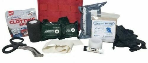 ELITE FIRST AID Tactical IFAK Kit STOCKED Survival Trauma GI Medic EDC RED