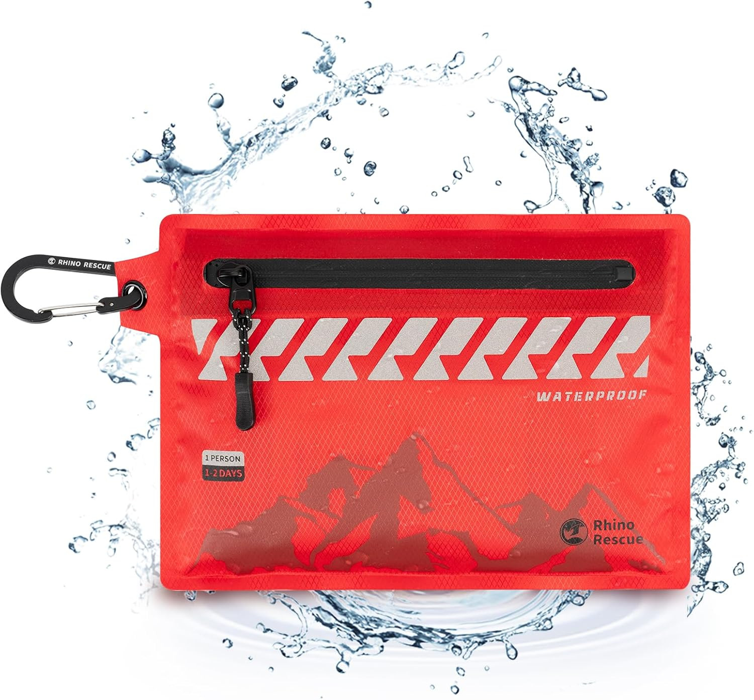 RHINO RESCUE Small First Aid Kit Ultralight Waterproof Medical Kit for Hiking, B
