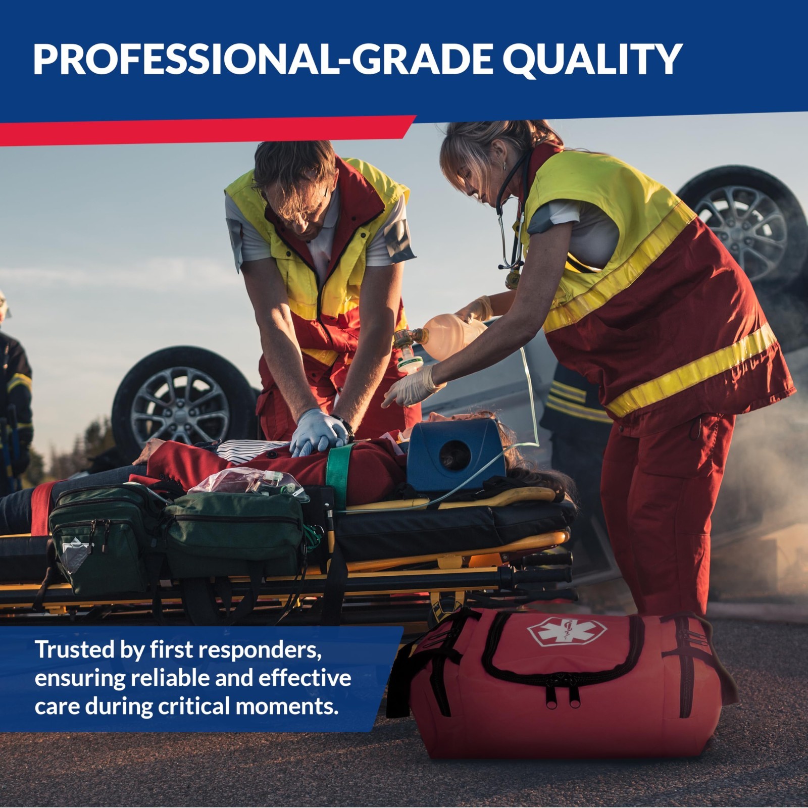 Comprehensive Trauma First Aid Kit – Portable First Responder Bag with Tools, Ga