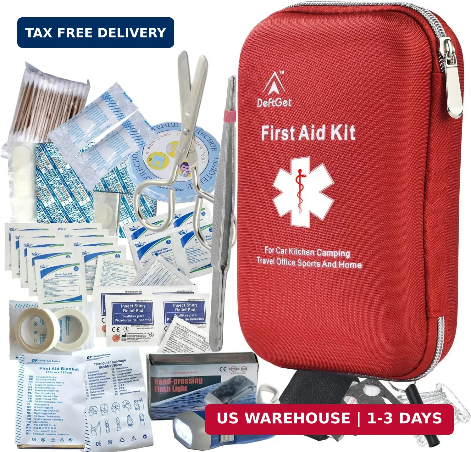 163 Pieces First Aid Kit Waterproof IFAK Molle System Portable Essential Injurie