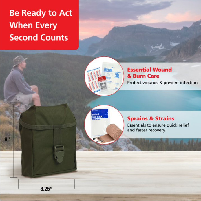 Elite Wilderness First Aid Kit, 70 Pieces, Emergency Medical Supplies