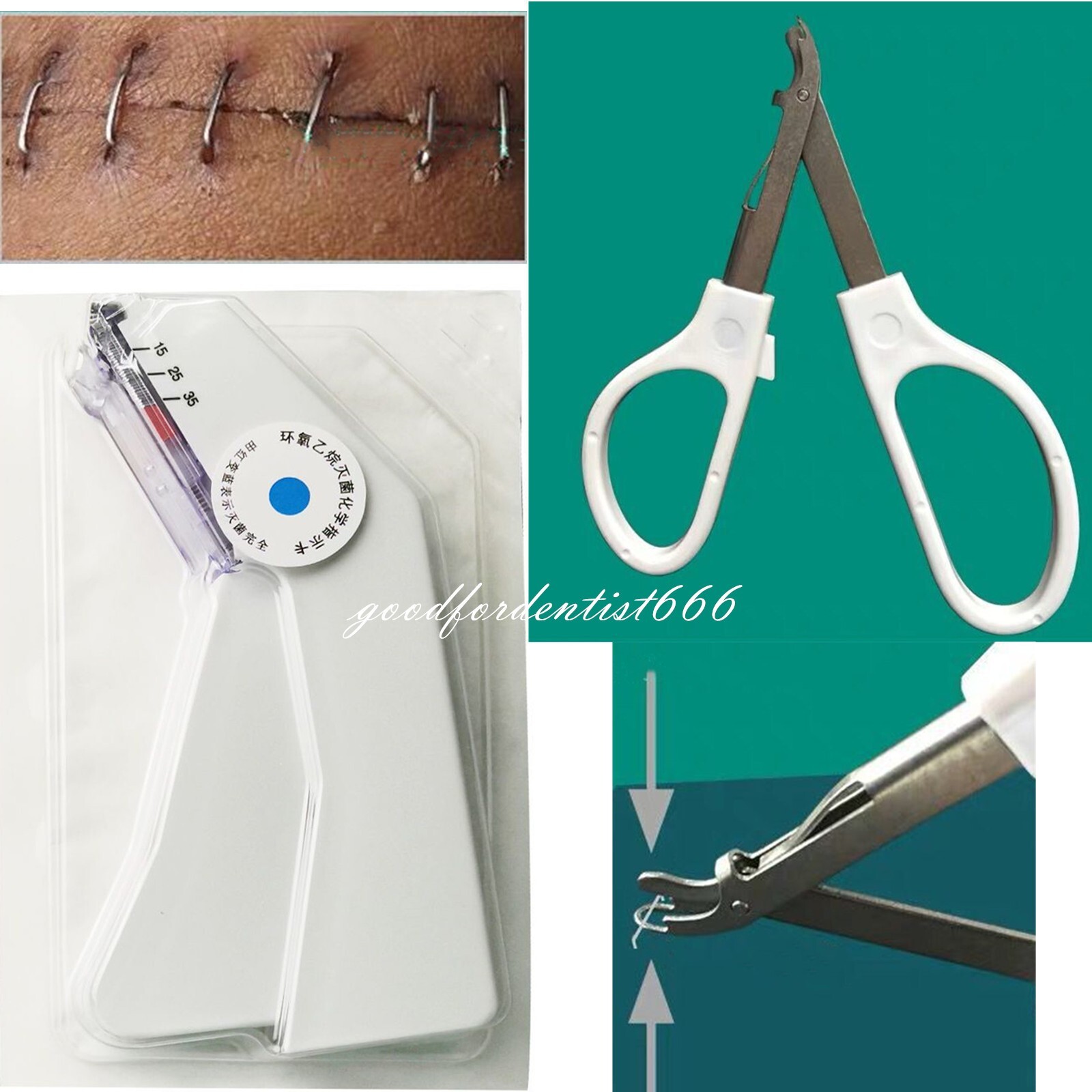 Disposable Surgical Skin Stapler with 35 Preloaded Wires + Skin Staple Remover