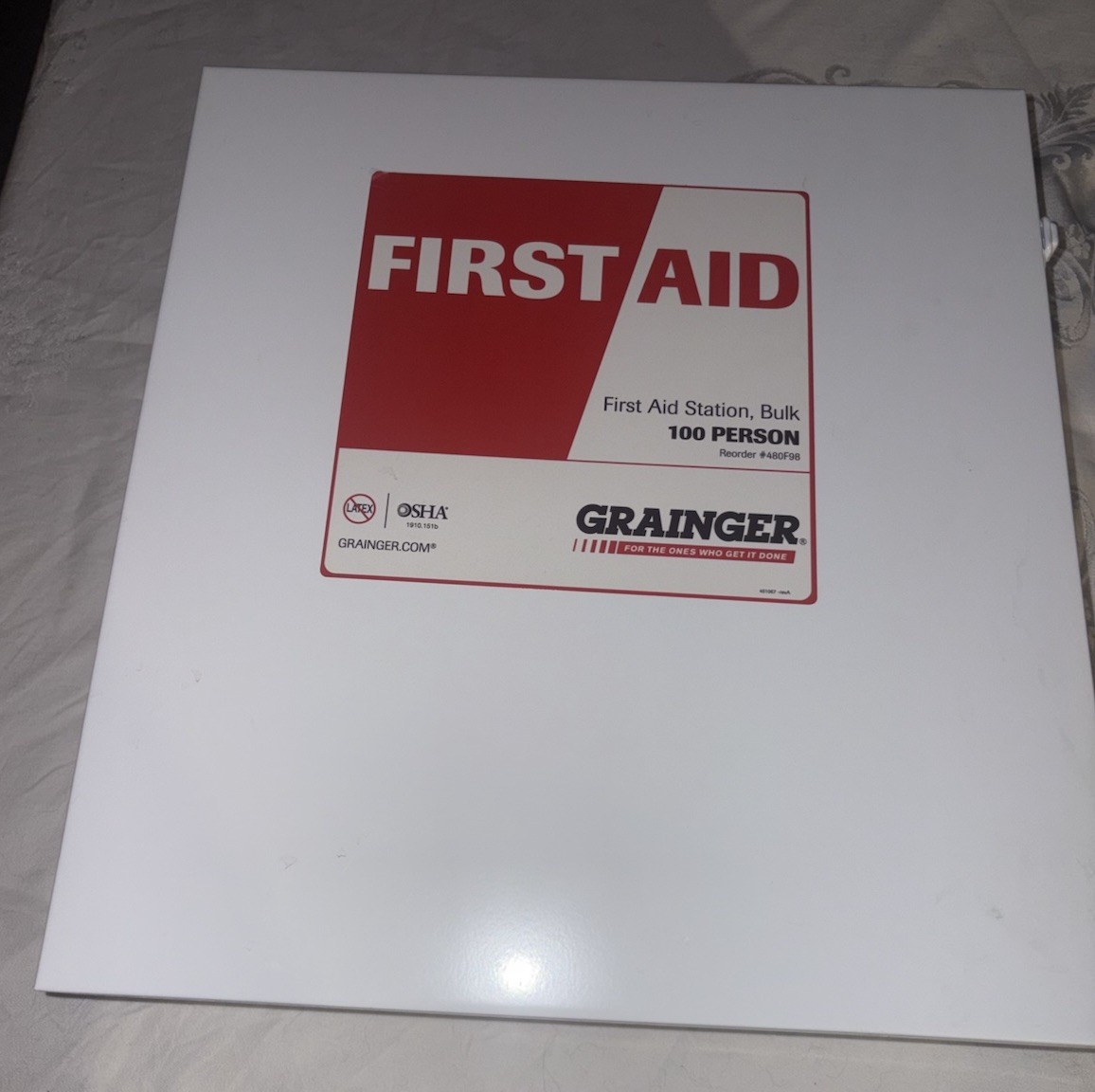 GRAINGER Empty First Aid Kit,3 Shelves,16.5"H,WHT Excellent Used Condition
