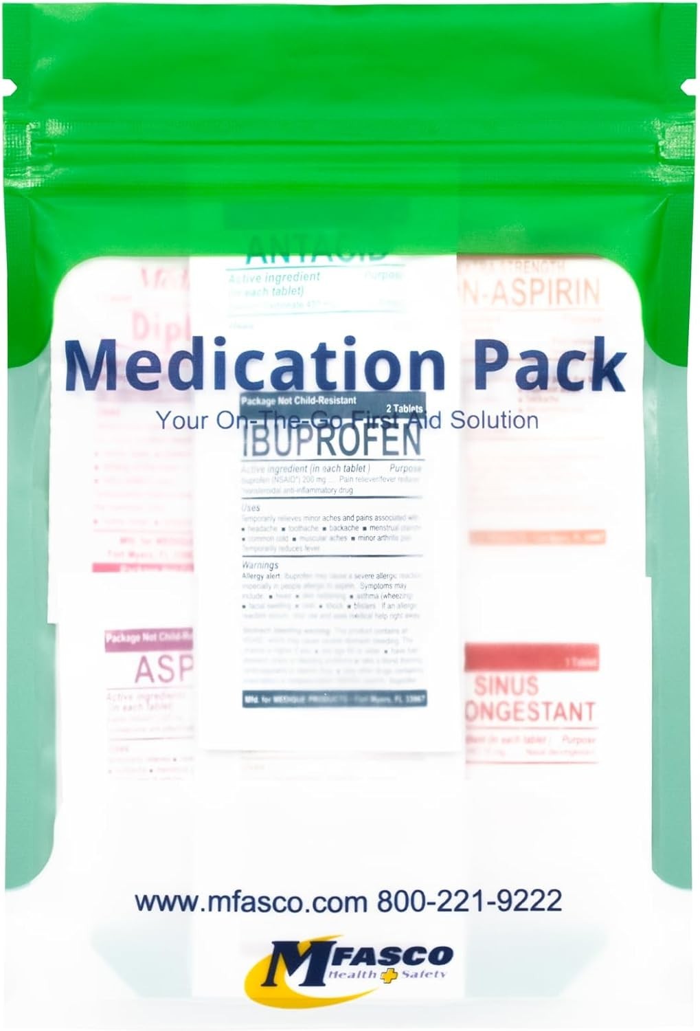 First Aid Kit Refill Supplies Pack with Medications Portable Travel Compact