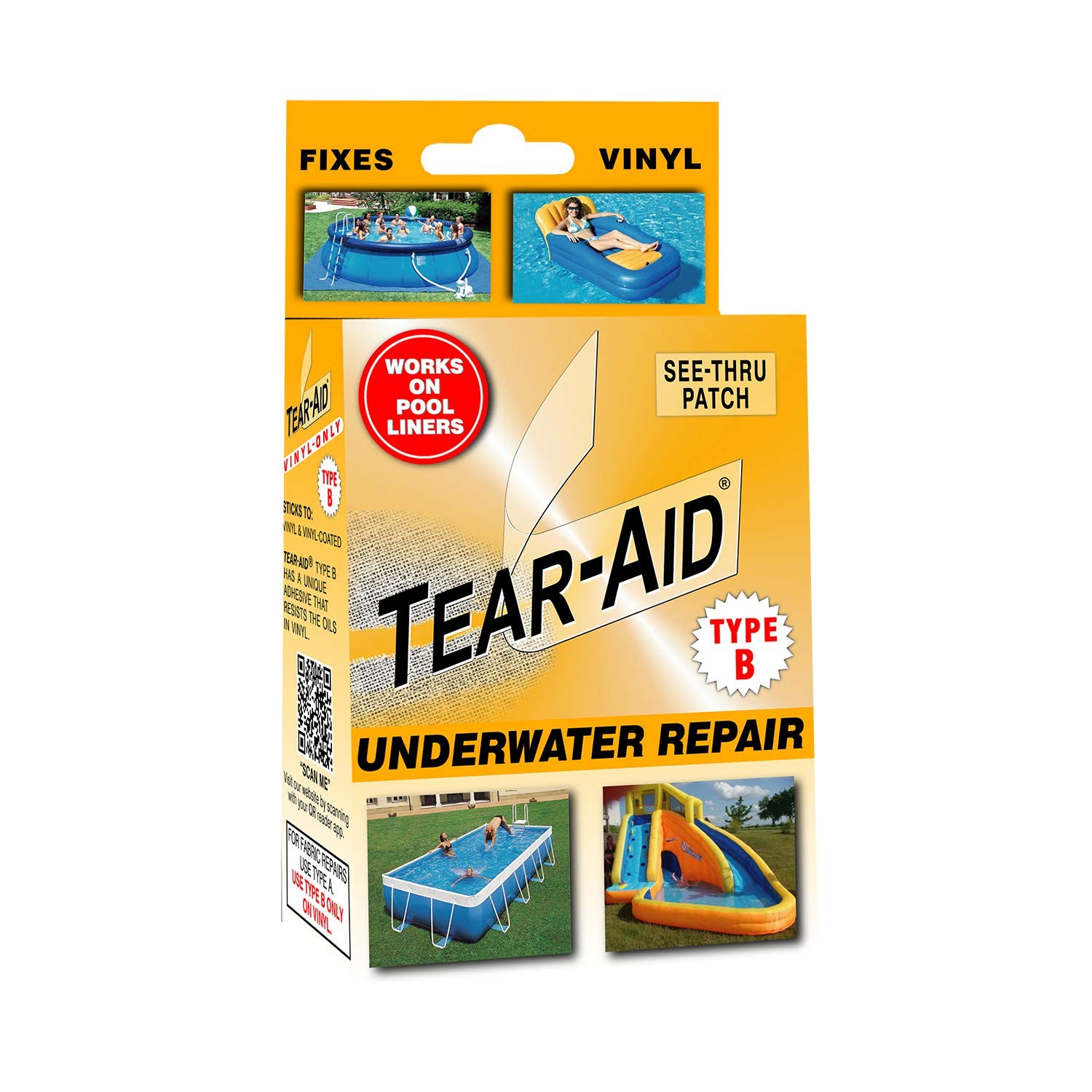 Vinyl Underwater Repair Kit, Orange Box Type B, Single