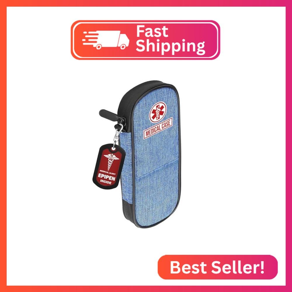 mnmoom Epipen carry case waterproof Insulated Travel Medication Organizer Bag wi