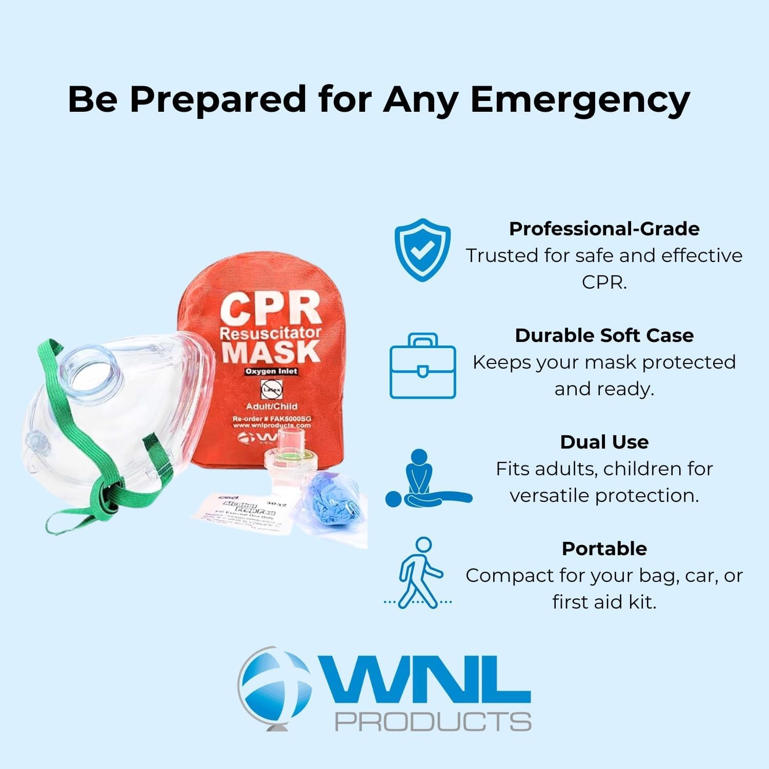 CPR Rescue Mask, Adult/Child & Infant Pocket Resuscitator, Soft Case Kit with…