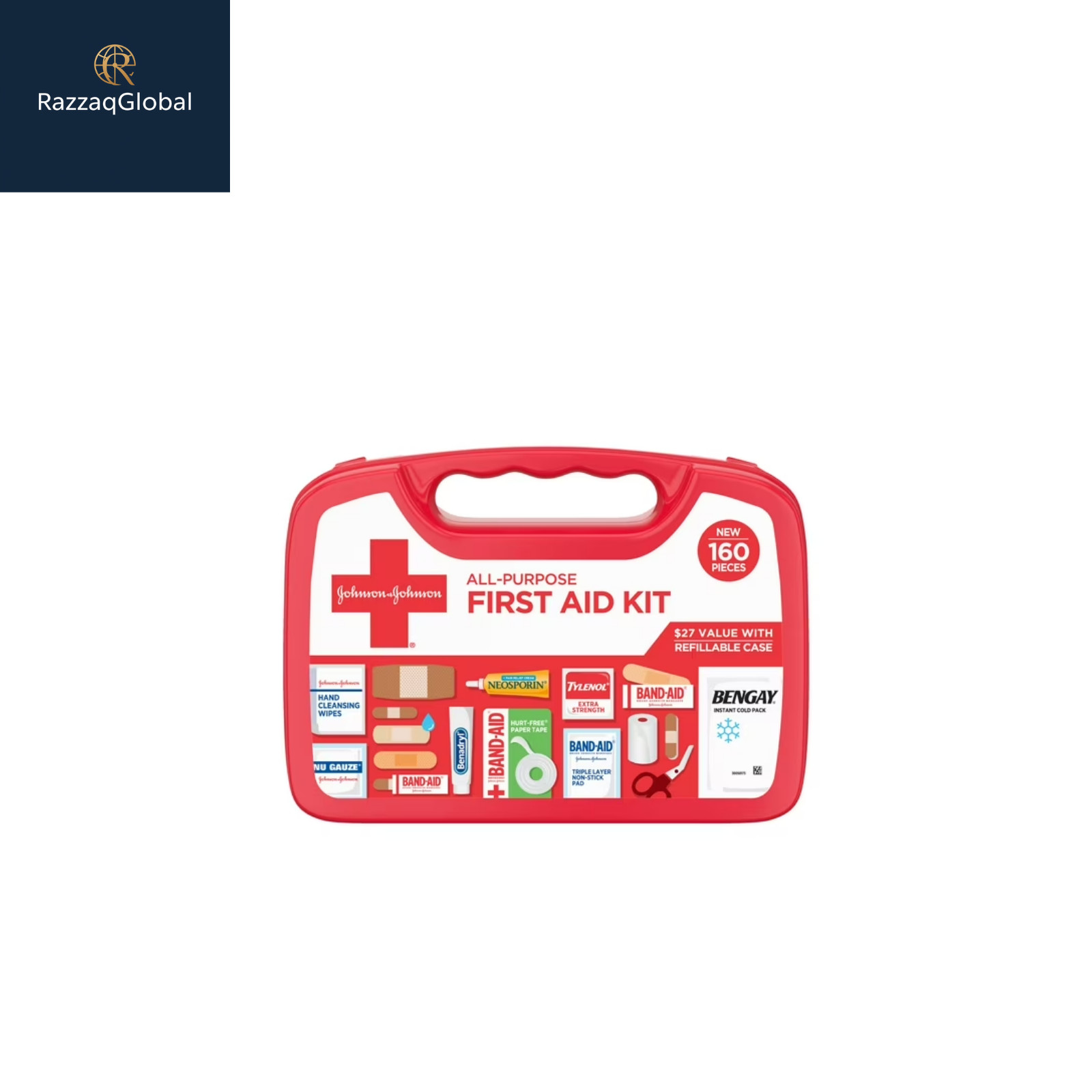 Band-Aid Brand All-Purpose Portable Compact First Aid Kit, 160 Piece