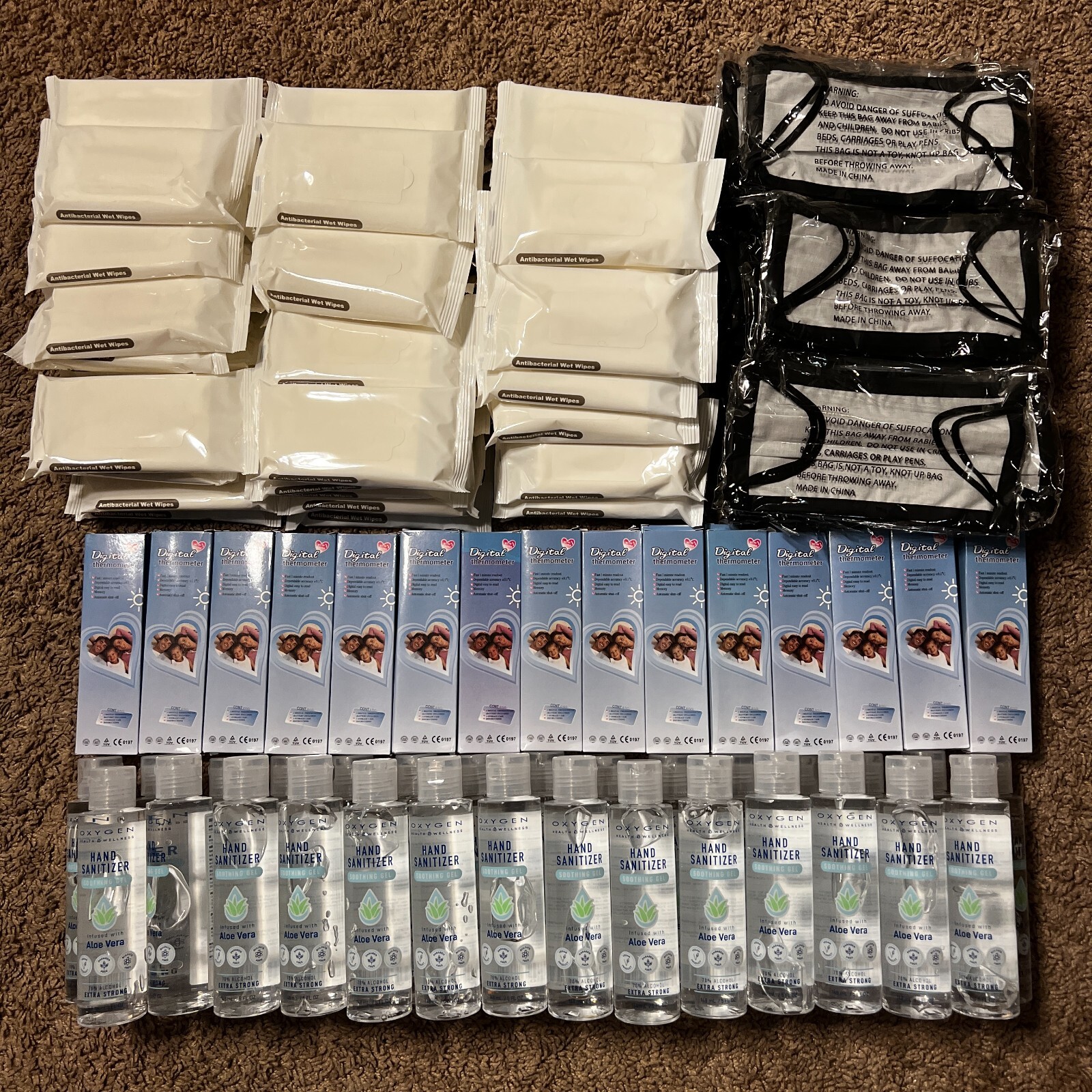 30x NEW Bulk Healthcare Kits Digital Thermometer Disinfectant Sanitizer Lot