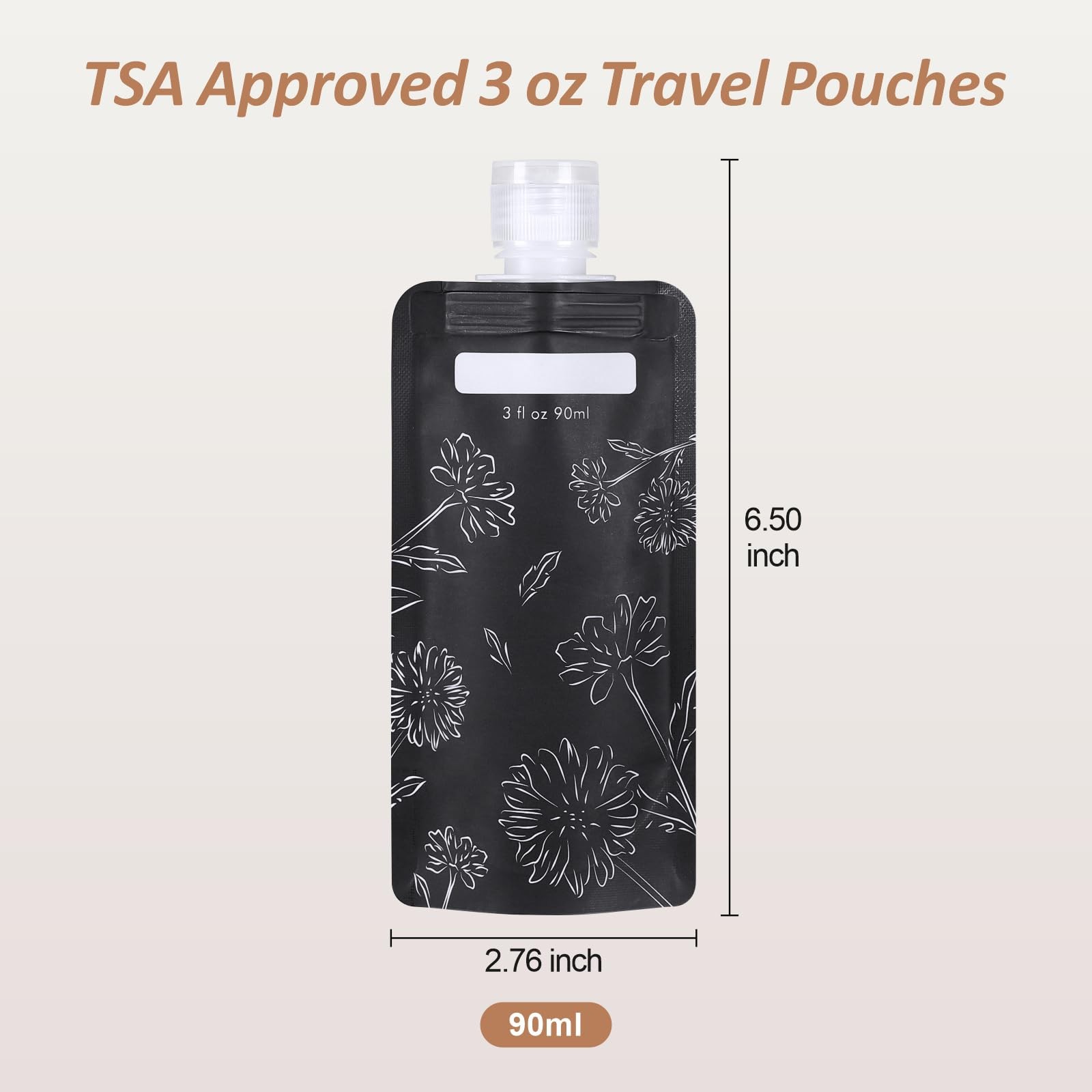 PACKISM 24 Pack Travel Pouches 24pcs, Chamomile Black/Chamomile Beige