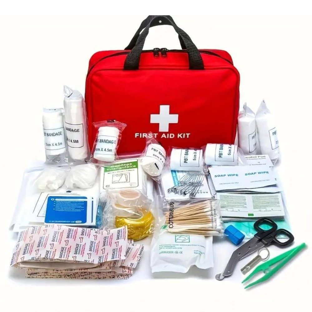 173pcs Large First Aid Kit: Portable Bag For Outdo