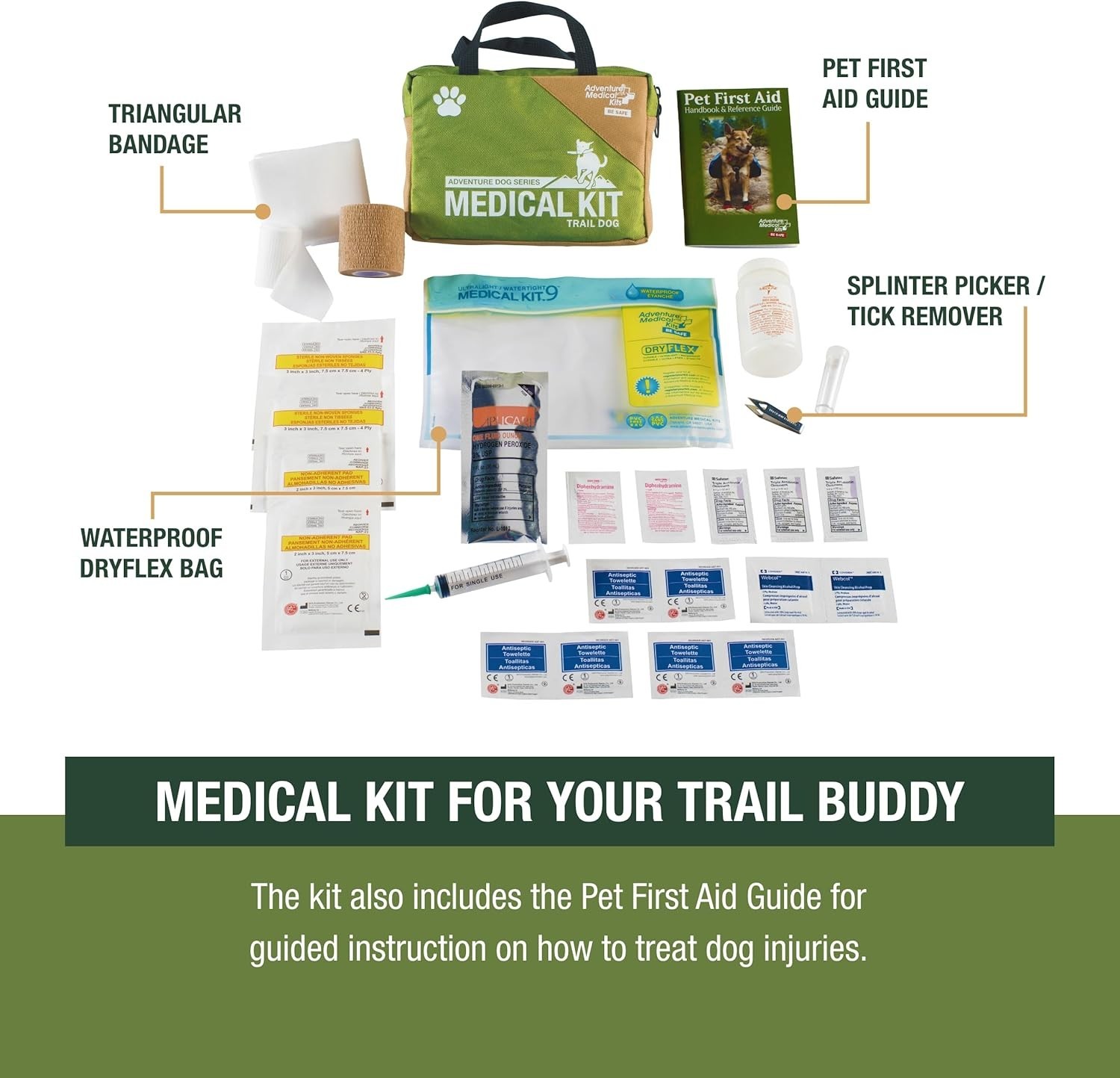 Trail Dog First Aid Kit – Compact & Portable Pet Safety Pack for Emergencies