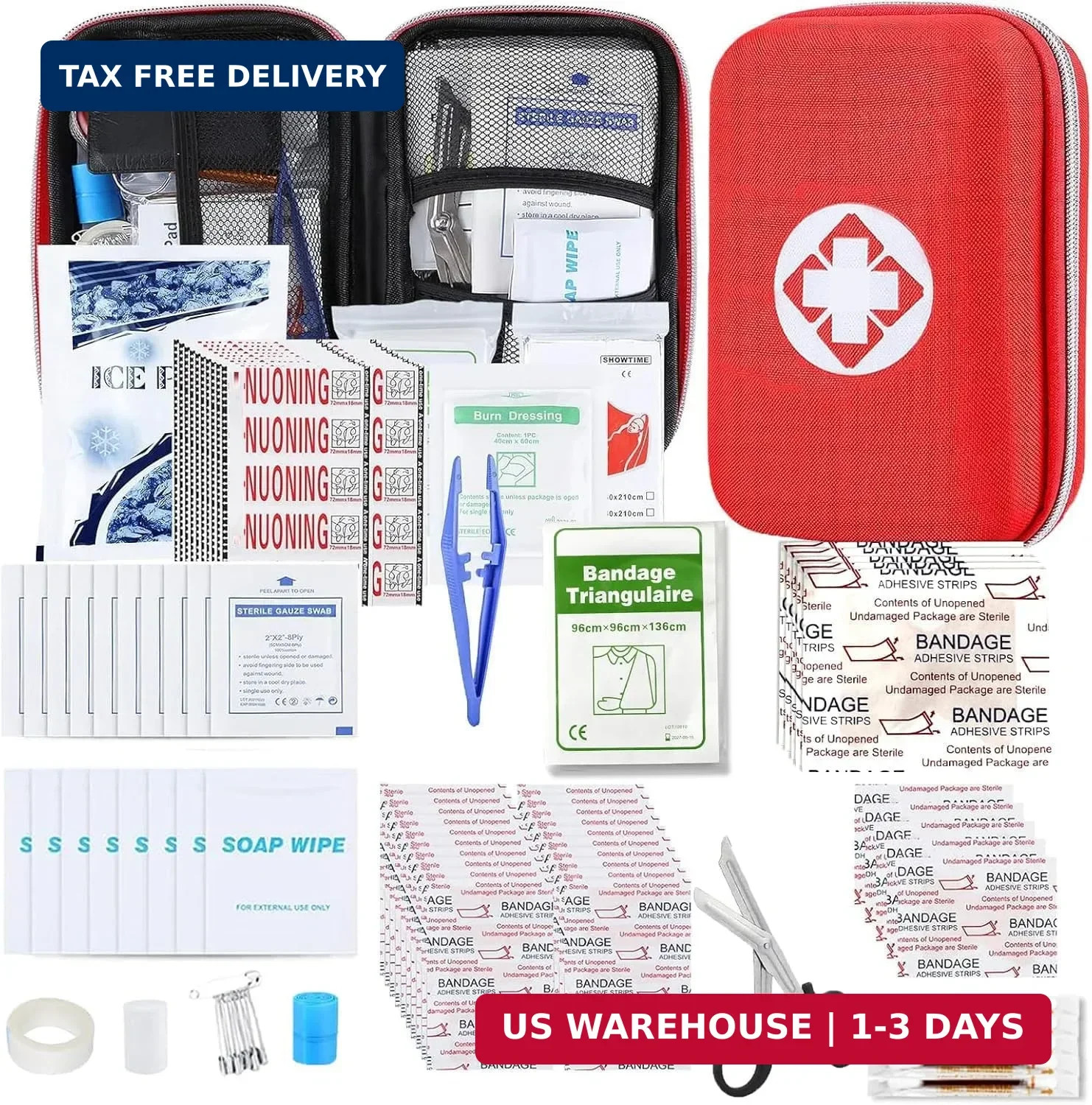 276PCS First Aid Kit Home Car Camping Hiking Emergency Supplies Small Compact Lo