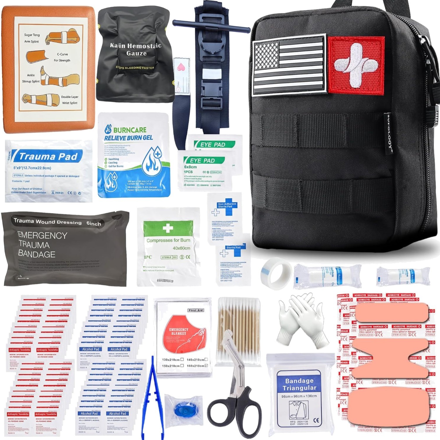 Essential IFAK Trauma Kit – 115 Pieces in Compact Bag for Safe Travels & Home