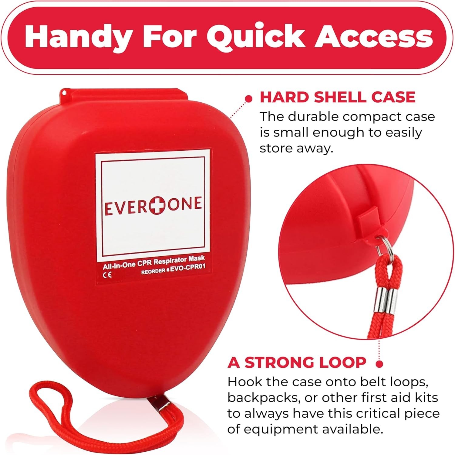 CPR Rescue Mask, Adult/Child Pocket Resuscitator, Hard Case with Wrist Strap …