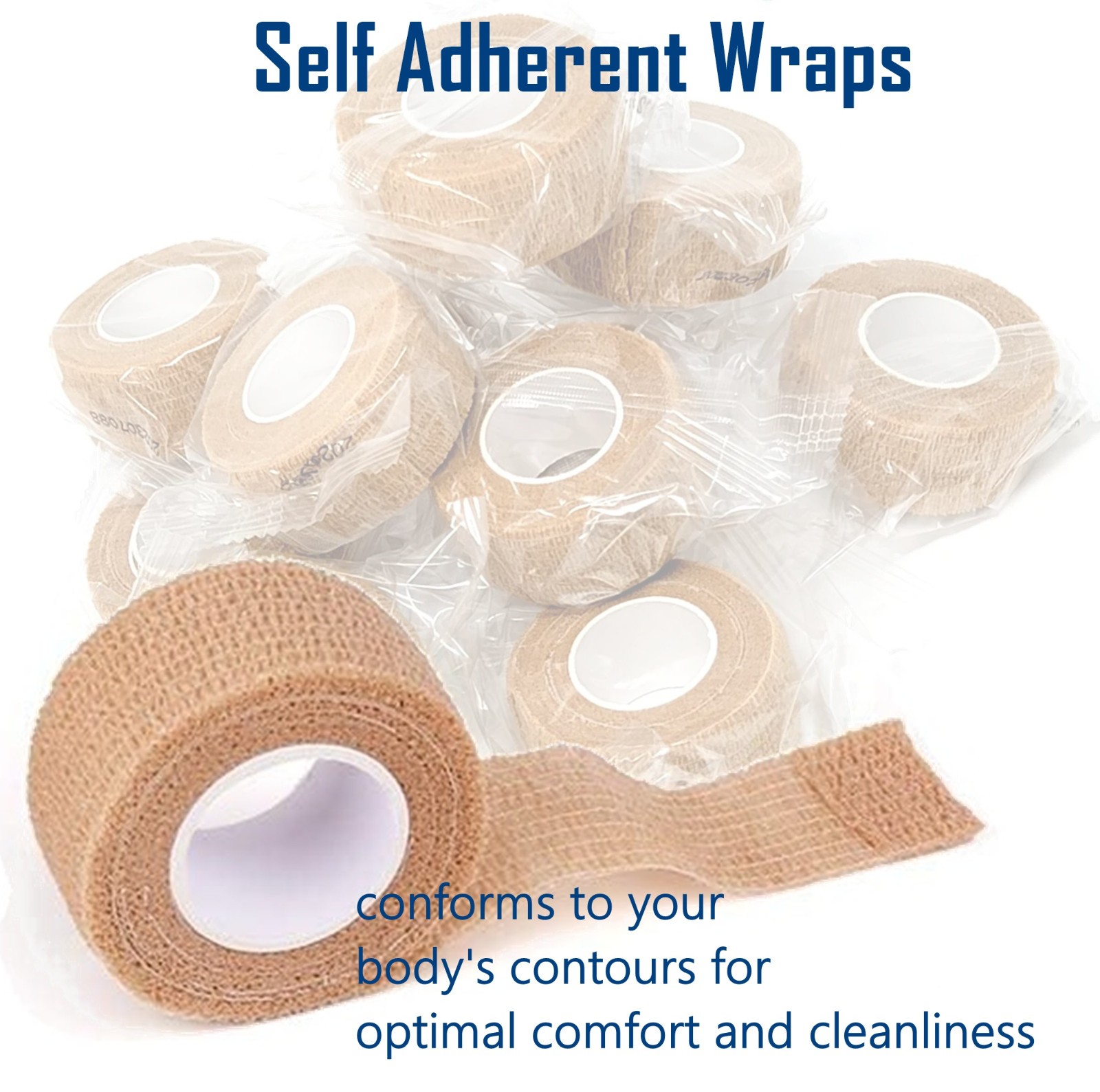 12-Rolls Self Adhesive Bandage Wrap roll, Vet Tape, Medical Tape (2 In x 5 Yds)