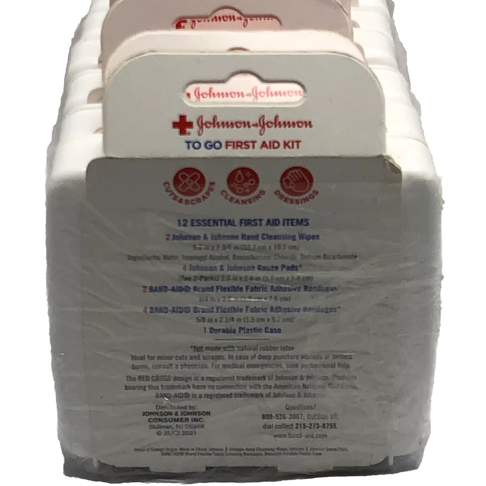 6 Pack of Johnson & Johnson First Aid To Go 12 Piece Portable Mini Travel Kit
