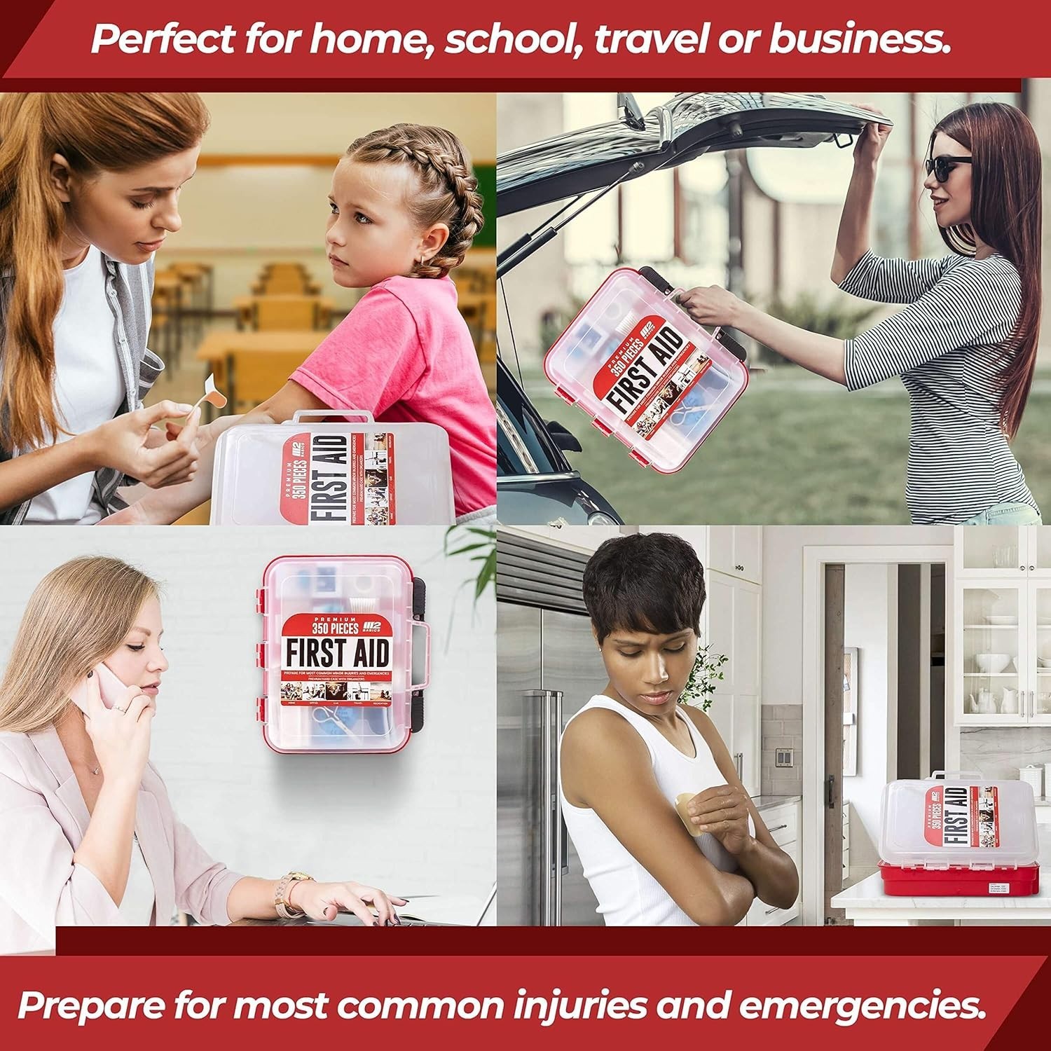 350-Piece Professional First Aid Kit – Wall-Mountable, OSHA-Compliant Safety Kit