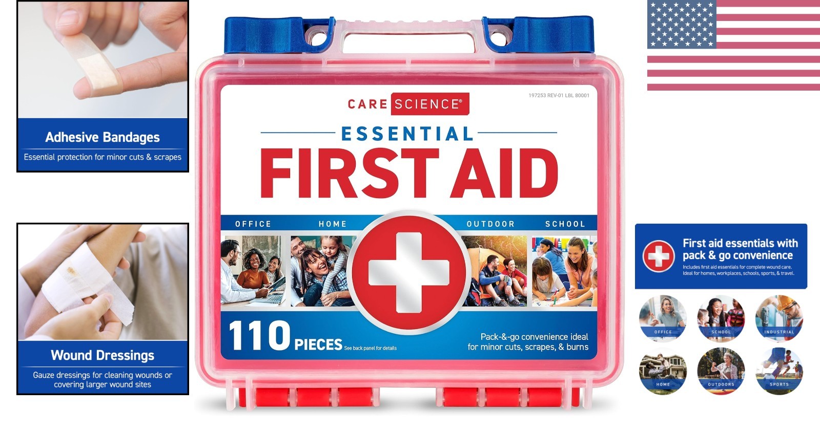 Complete 110-Piece First Aid Kit – Essential for Travel, Camping & Emergencies