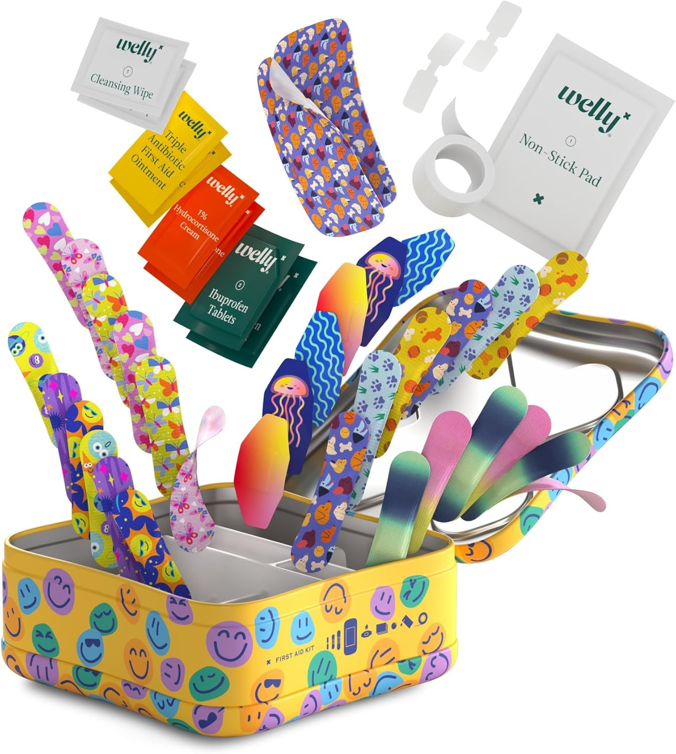 Welly First Aid Kit | FSA Eligible | Adhesive Flexible Fabric and Waterproof Ban