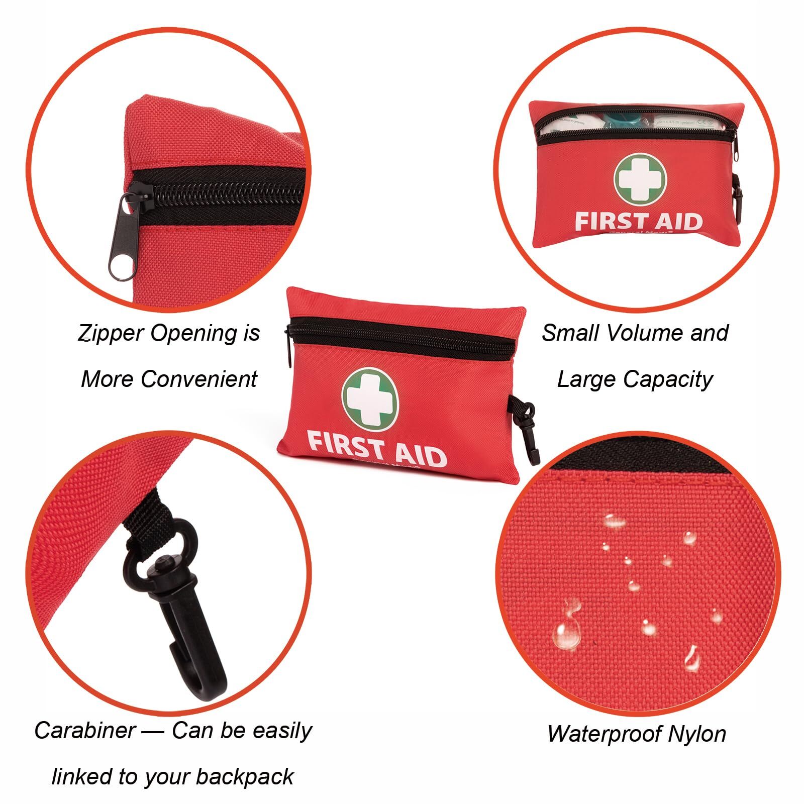 Mini First Aid Kit, 110 Piece Small First Aid Kit – Includes Emergency Foil B…