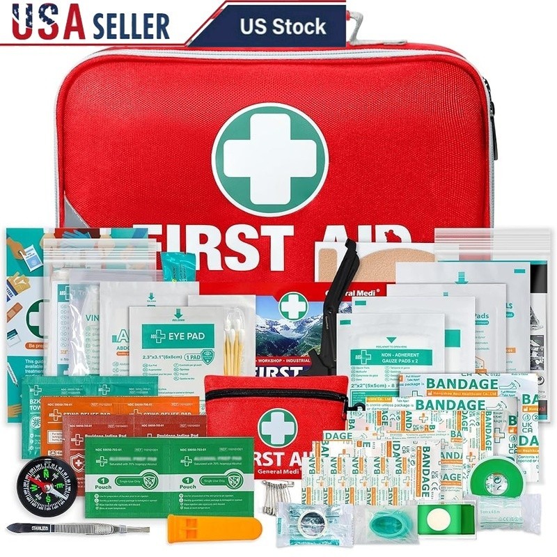 2in1 Premium First Aid Kit 258 Pieces Hospital Grade Portable Emergency Supplies
