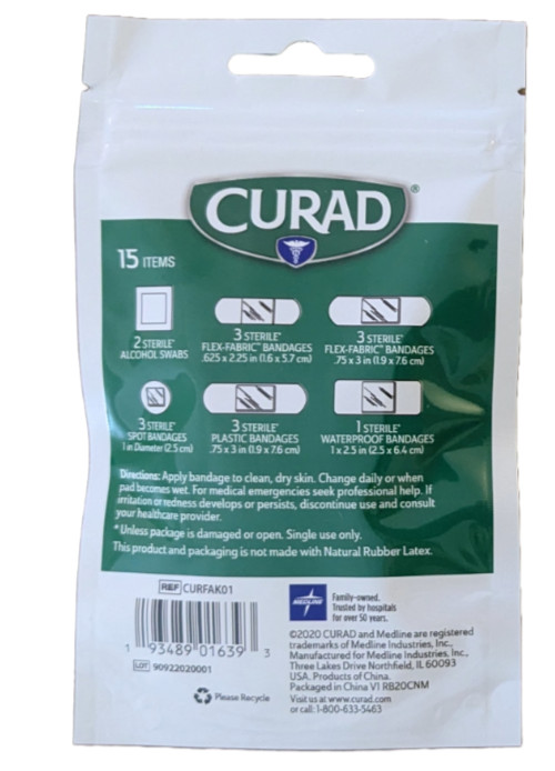 Curad First Aid Portable Pack Ideal For Travel Water Resistant Pouches 2 packs