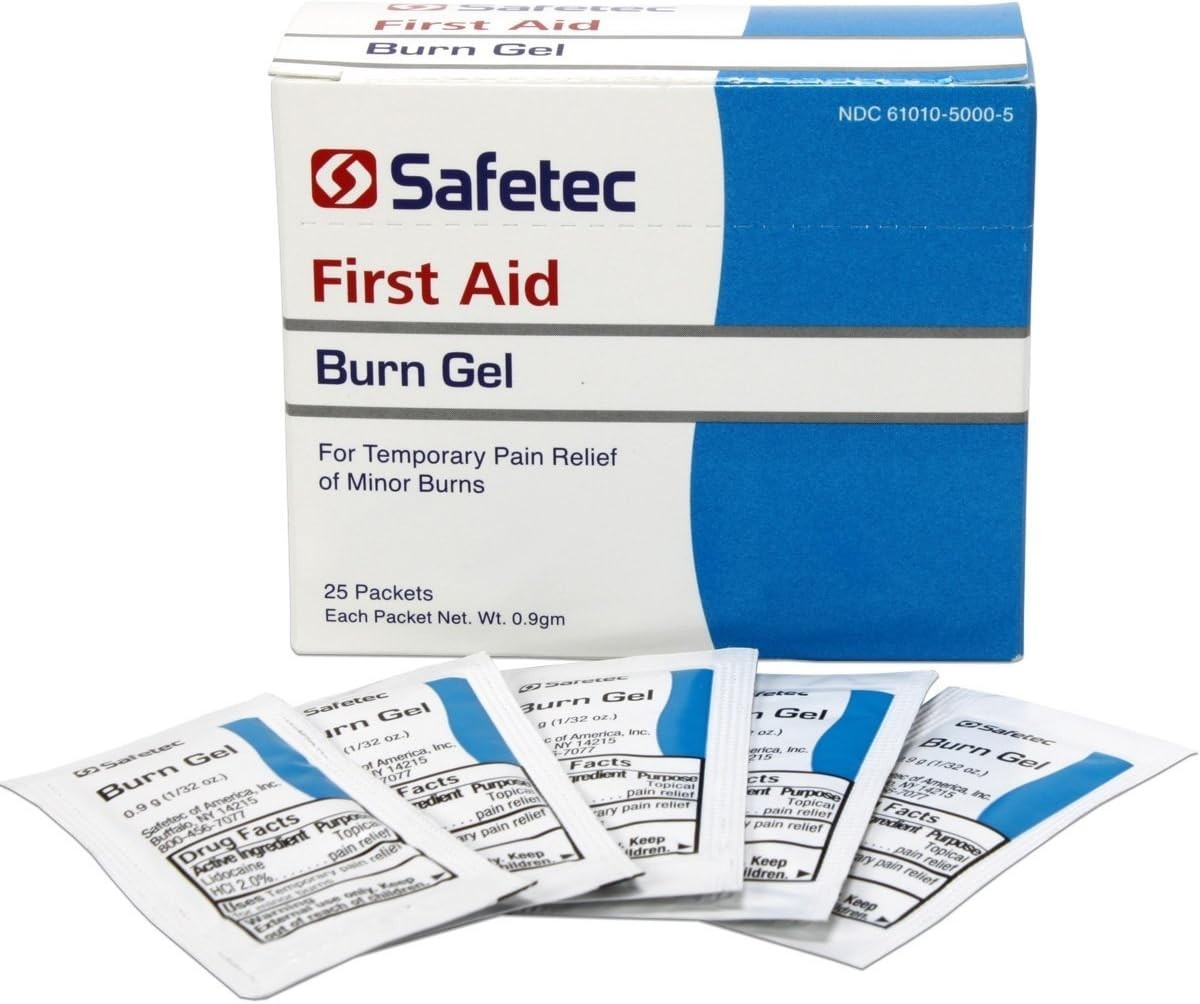 Clear First Aid Burn Gel Packets – 25 Count for Fast, Effective Treatment