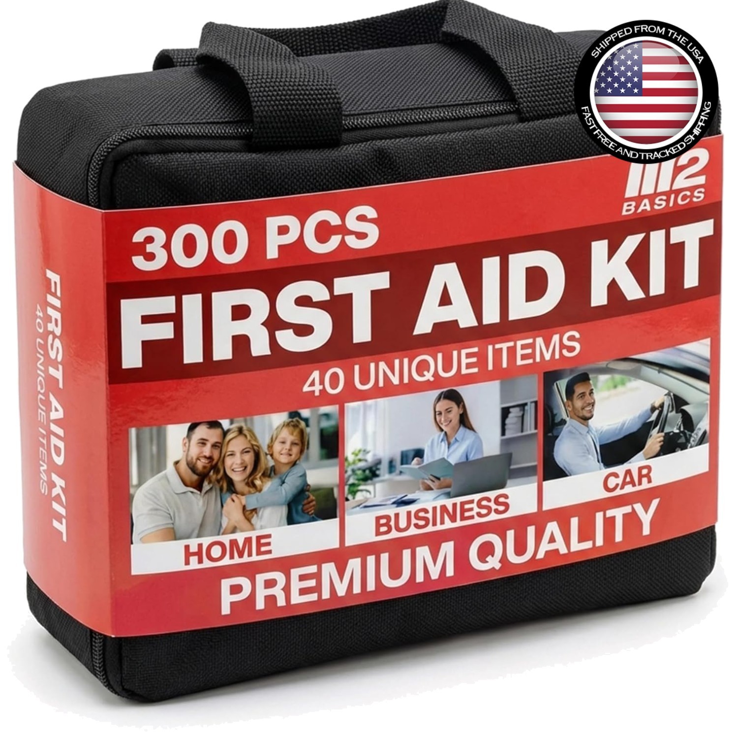 Versatile 300-Piece Emergency First Aid Kit for Home, Car & Adventure Travel