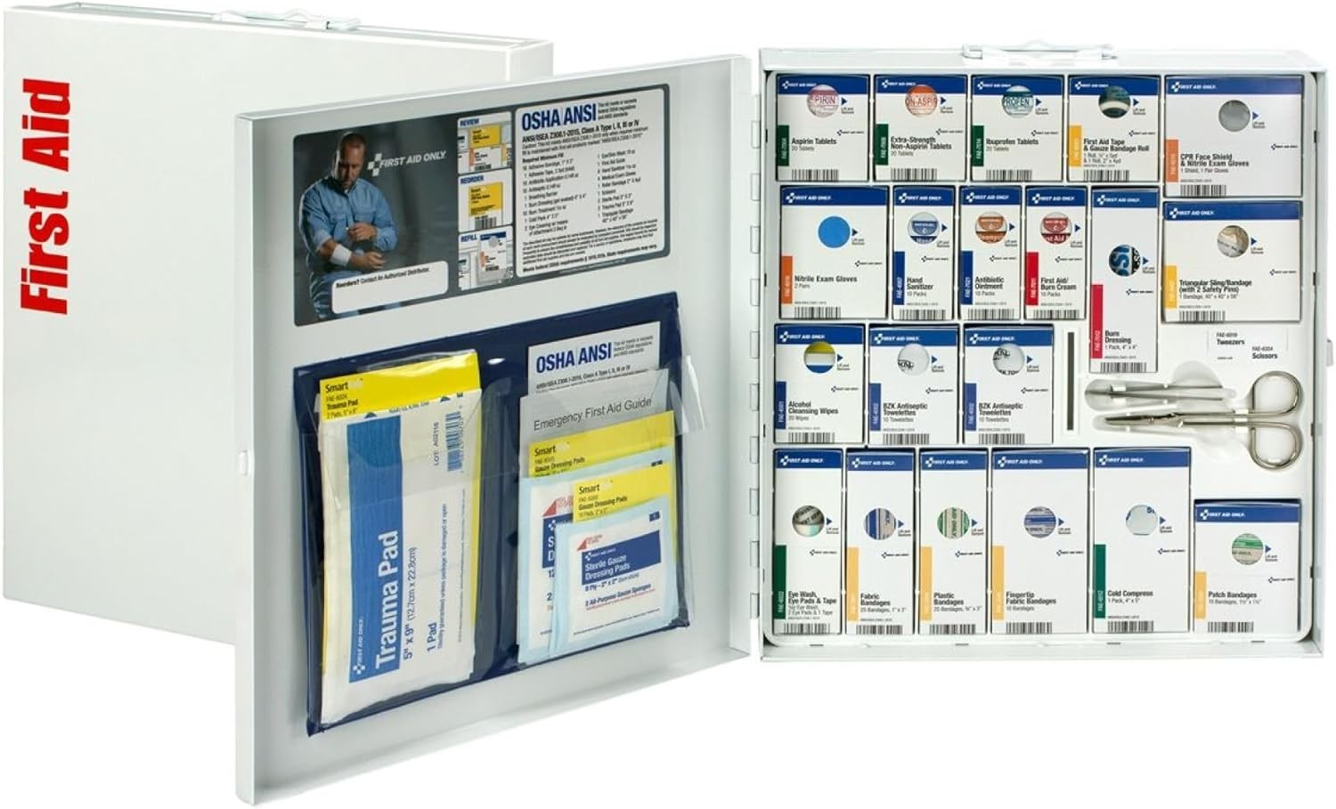 Large Metal First Aid Cabinet for 50-Person Workplaces – ANSI A+ Compliant Kit