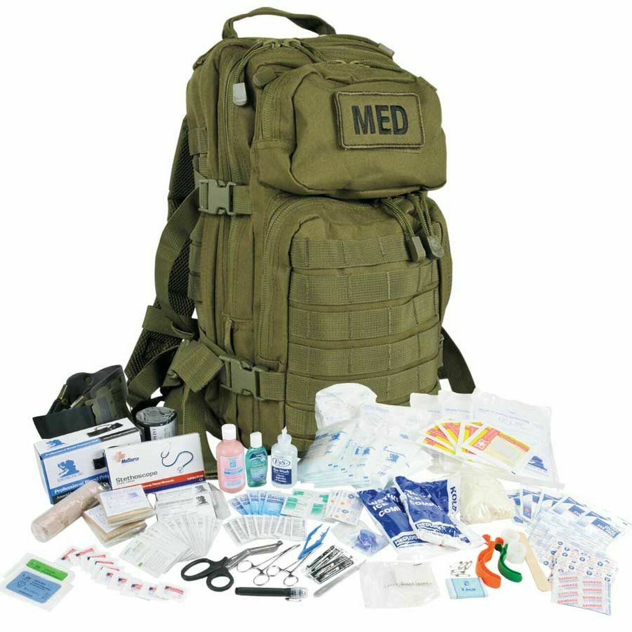 Tactical Trauma First Aid Back Pack Kit "230 Items" w/ Tourniquet Options