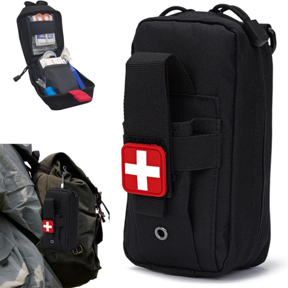 Tactical MOLLE Medical EDC Pouch Black Outdoor EMT First Aid Kit Pouches Hunting