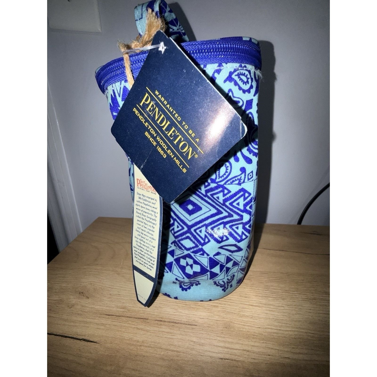 Pendleton Travel Kit Bandana Bag Coated Canvas Blue Turquoise U