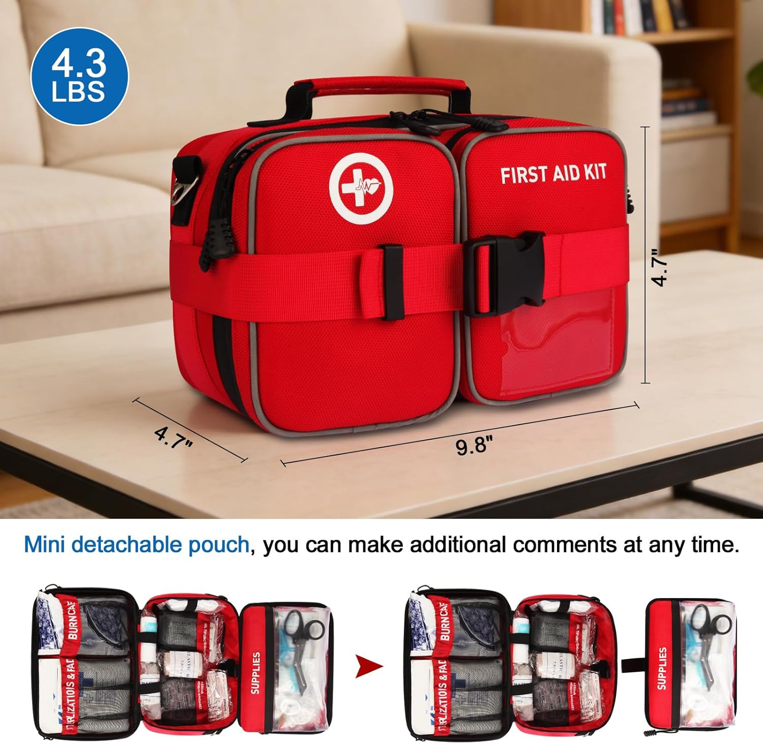Premium 516 Piece First Aid Kit for Car, FSA Eligible HSA Store Waterproof Compa