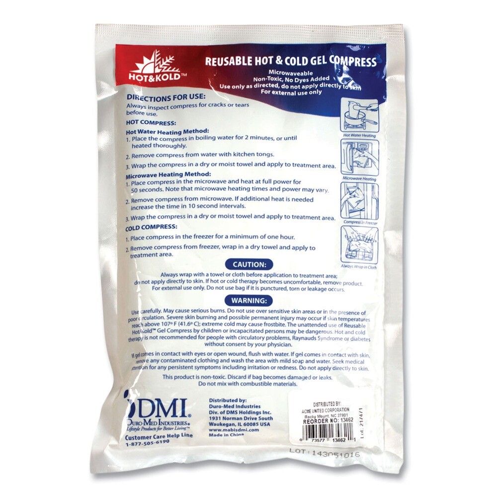 PhysiciansCare by First Aid Only 13462 8.63" x 8.63" Reusable Hot/Cold Pack New