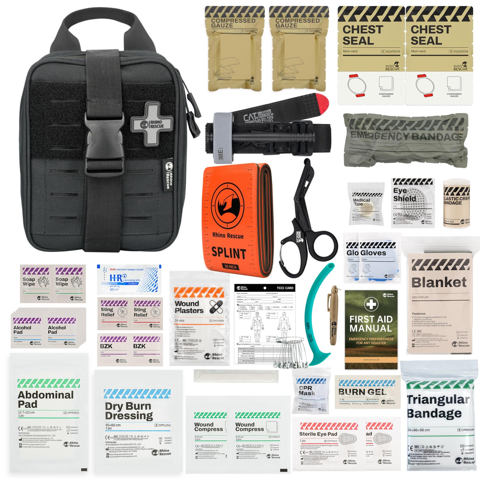 IFAK Trauma Kit with C-A-T Tourniquet, Molle Pouch, Tactical First Aid
