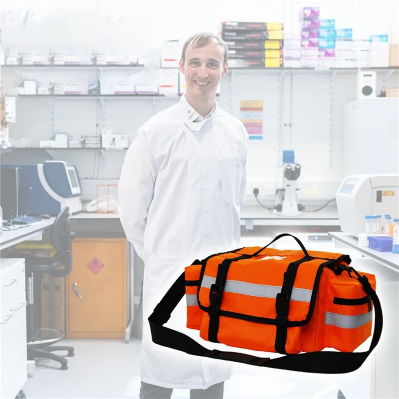 First Aid Responder EMS Emergency Medical Trauma Bag Deluxe, orange