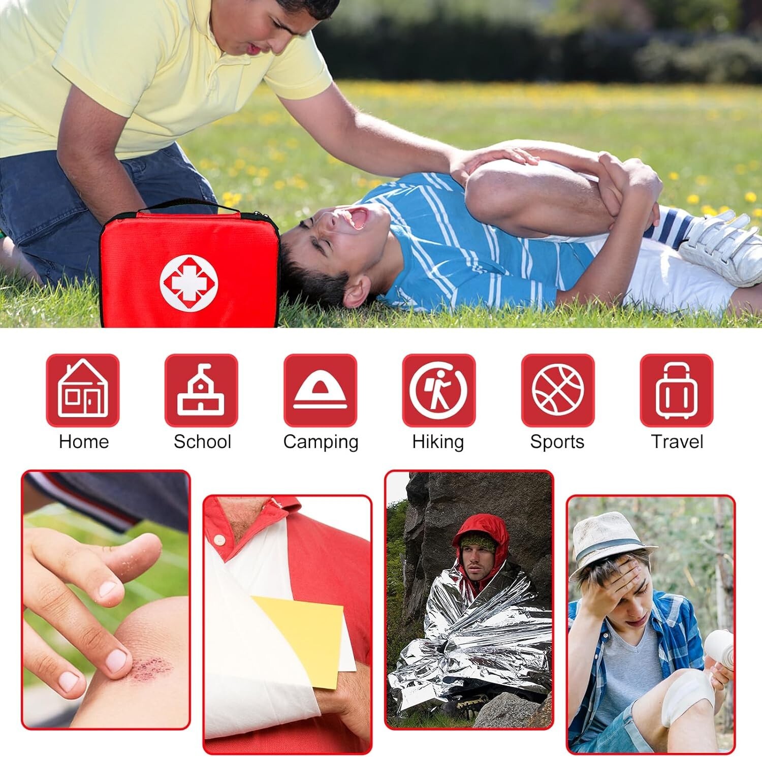 300-Piece Portable Travel First Aid Kit for Outdoor Adventures & Emergencies