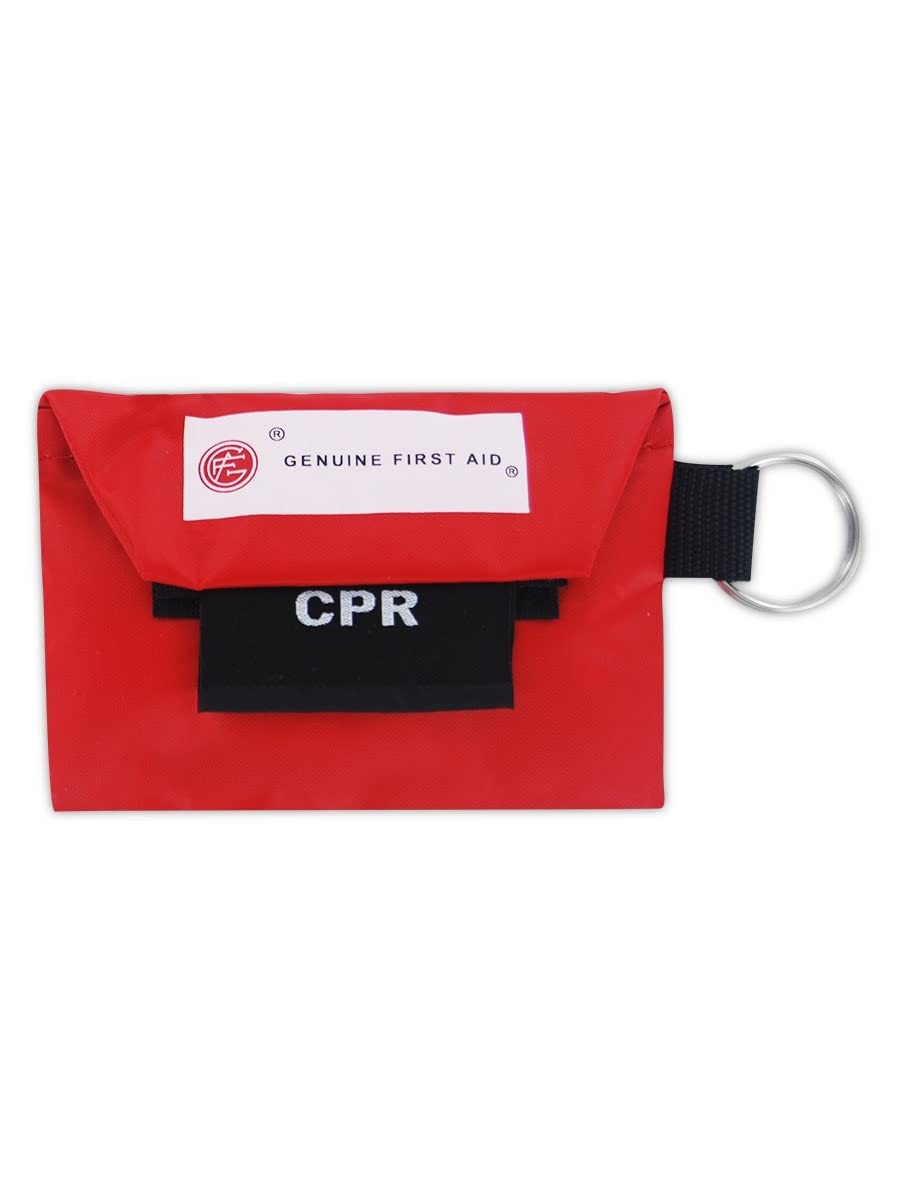 MAGID GFAP2402 Genuine First Aid CPR Kit with Key Ring Pouch, Standard, Red