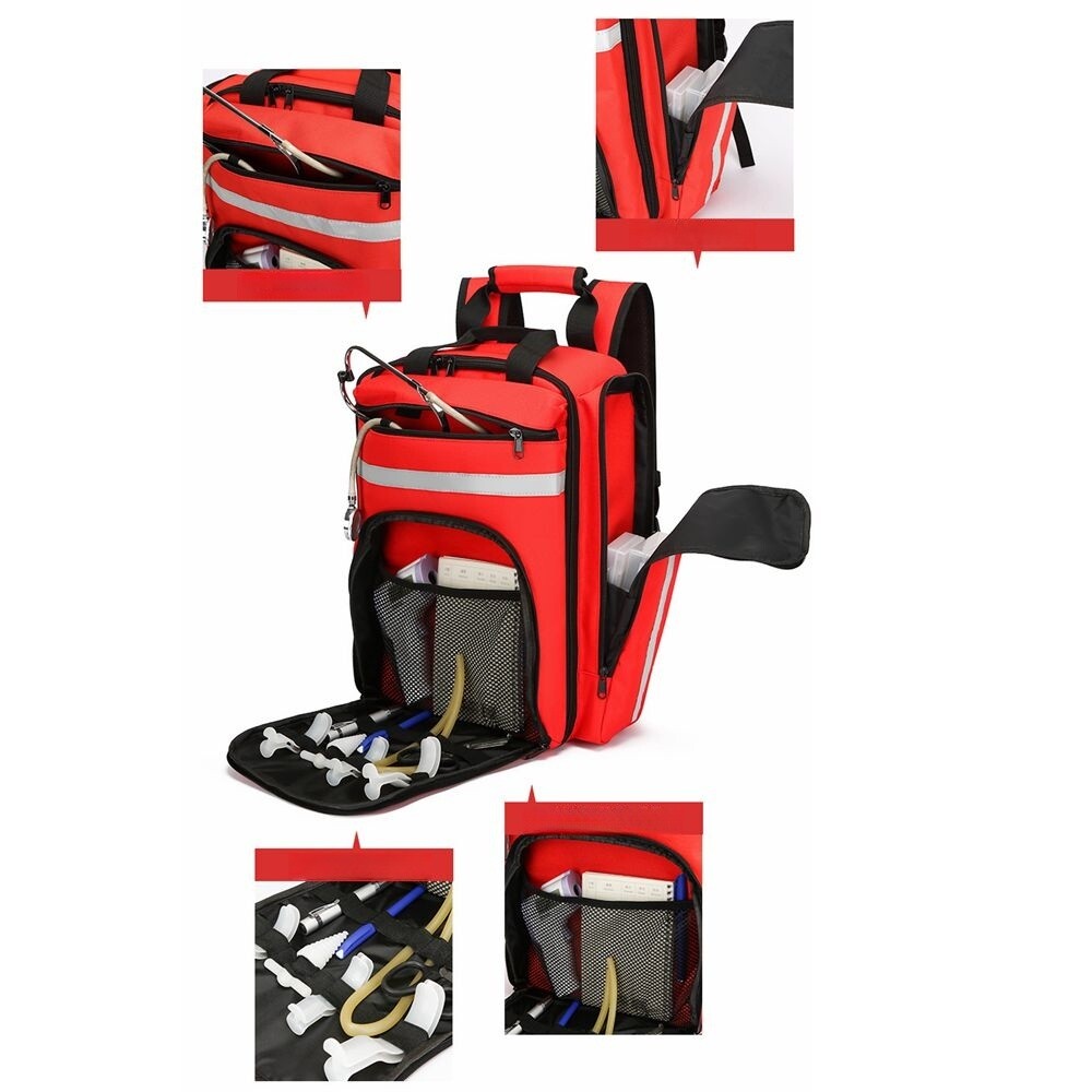 First Aid Trauma Backpack – EMS Medi-cal Tactical Molle Bag – Red/Orange